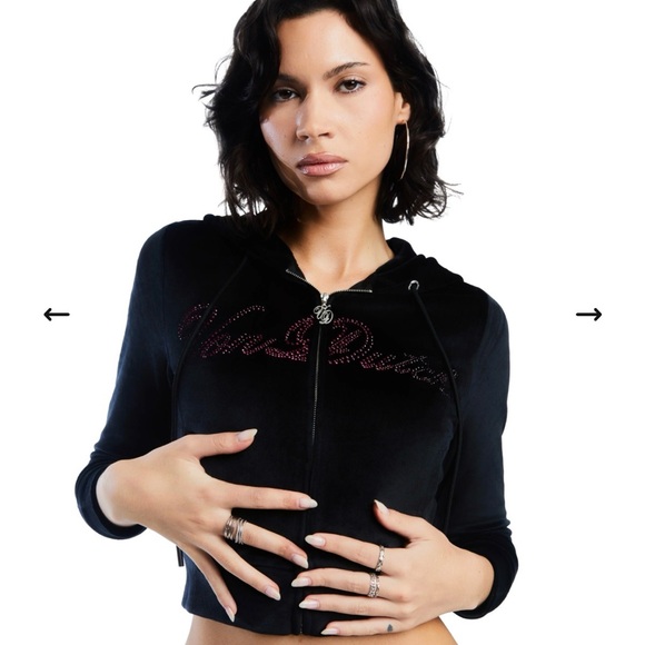 Von Dutch Black Velour Set with Pink Logo - Picture 7 of 8